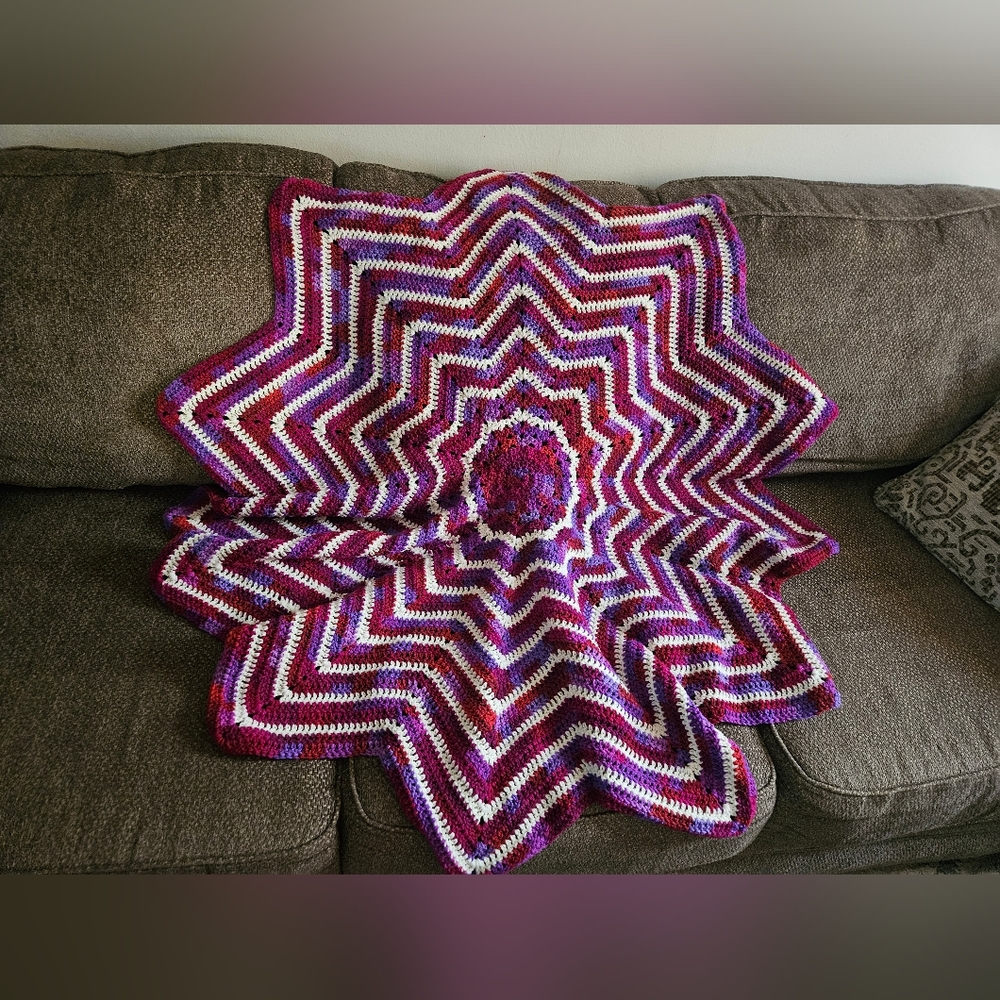 Hand Made Handmade Star-Shaped Crochet Blanket